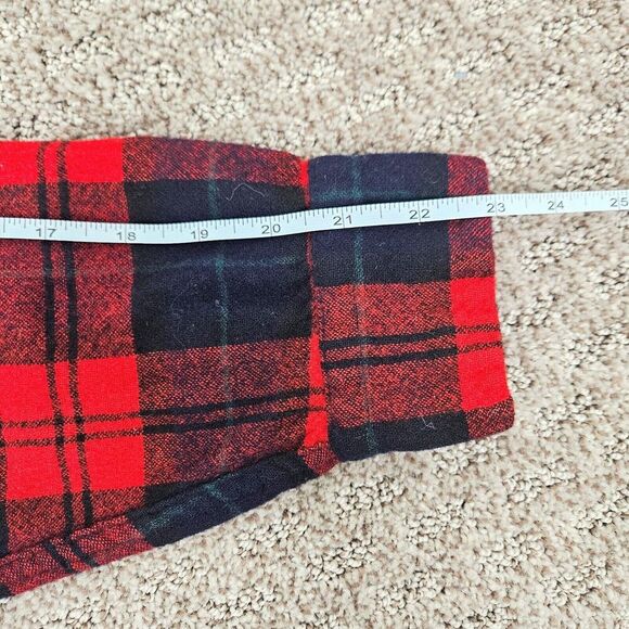 VTG 60s Pendleton Red Black Green Plaid Wool Loop Collar Shirt Made In U… - Picture 9 of 9